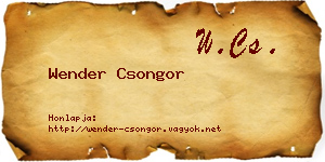 Wender Csongor névjegykártya